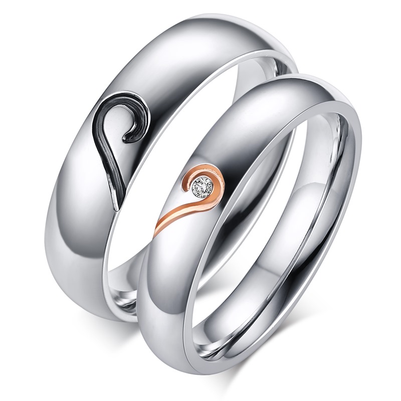 

Korea Style Matching wedding rings for couple LOVE Alliances marriage ring for men and women
