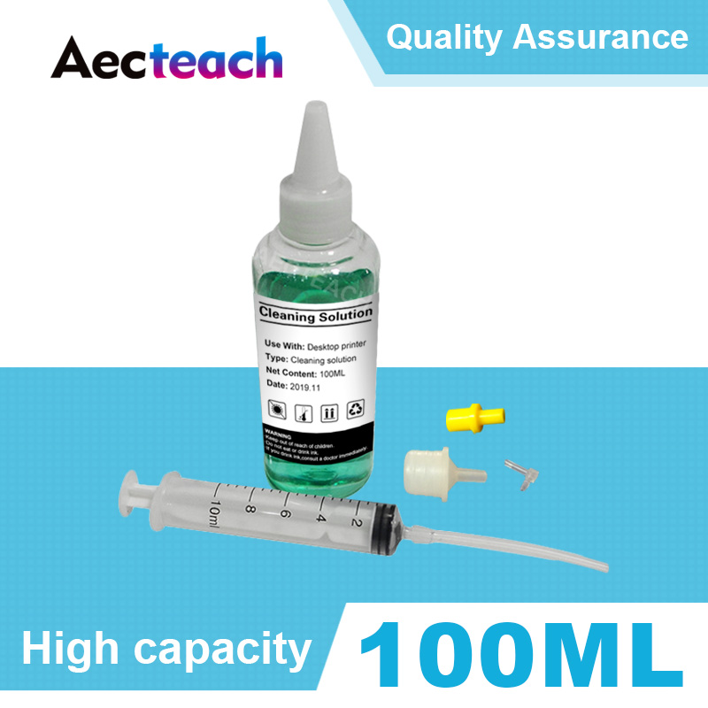 

Aecteach 100ml Bottle Cleaning Liquid On Printerhead For Pigment Ink With all tool For Canon Printer Head
