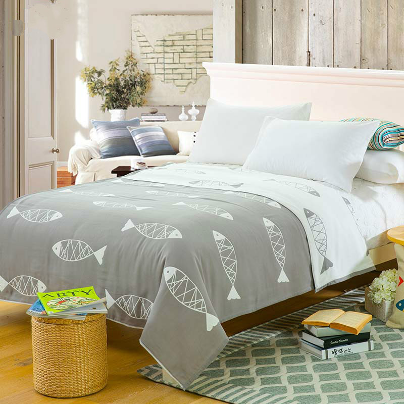 

Blankets 2021 Fashion Cotton Blanket On The Bed Korean Fish Zebra Sofa Travel Soft Bedspread Bedding Quilt Sheet 1pcs