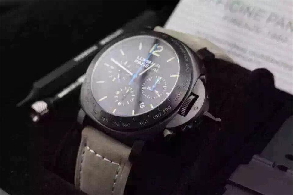 

N Montre DE Luxe Men Watches PAM363 Watch 44mm ASlA7750 mechanical Chronograph movement leather watchband luminous, Box