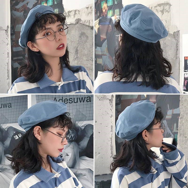 

Beret Female Ins British Retro Spring and Autumn Painter Octagonal Bud Hat Summer Thin Korean Fashion Japanese Style Black, White