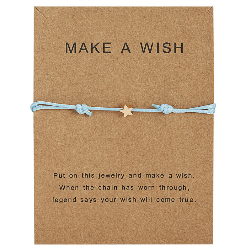 

Star Charm Bracelets For Women Men Children Lucky Red String Card Friendship Wish Bracelet Jewelry Friends Gift Adjustable