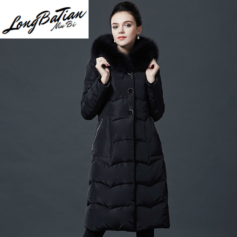 

Coat 2020 New Female Women's Winter Down Jacket Women Hooded Big Fur Collar Parkas Thick Clothes Mujer Chaqueta LXR312, Black