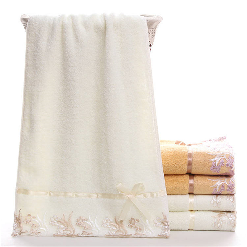 

Cusack 1pcs  Lace Women Hair Face Hand Towel Gift for Adults Children Students 2 Colors Cotton Soft Rectangle, Orange