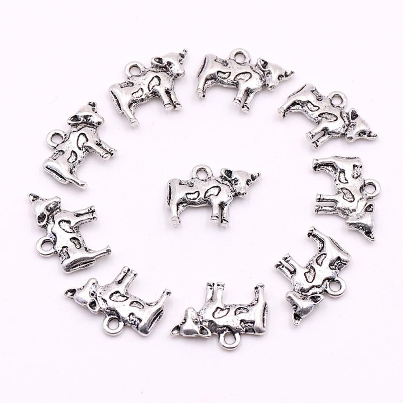 

Silver Color Metal DIY Animals Charms Accessories for Jewelry Earrings Bracelets Making Farm Cow Charms for Jewelry Making