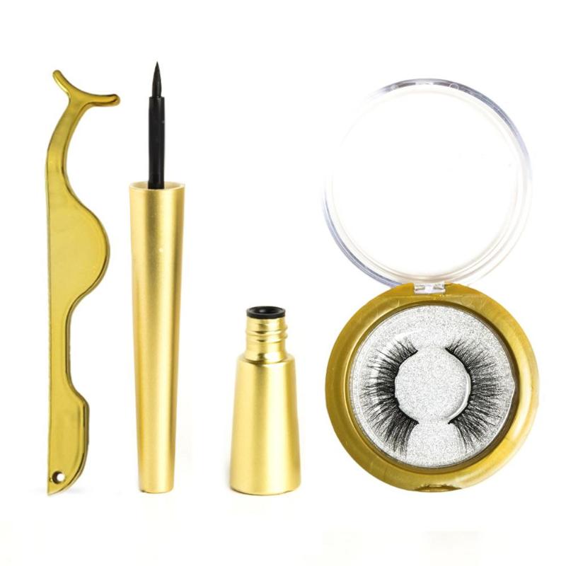 

4 Magnet Eyelashes Liquid Magnetic Eyeliner With Tweezers Set Long Lasting Reusable Magnetic False EyeLashes Eyelash Extension