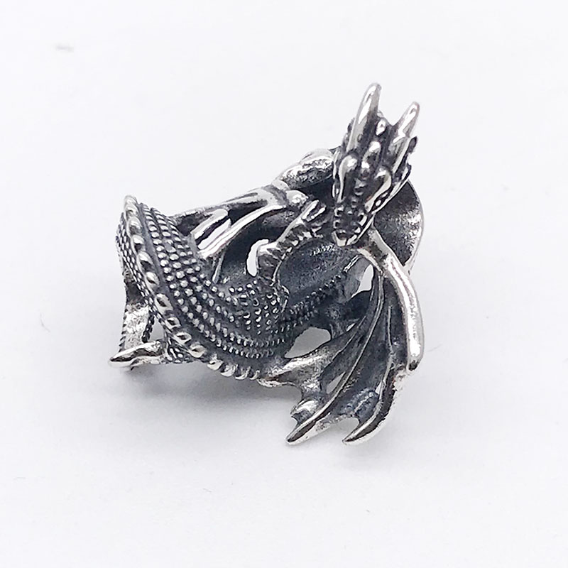 

925 Sterling Silver Fire Dragon Charm Bead Fit European Bracelet Jewelry