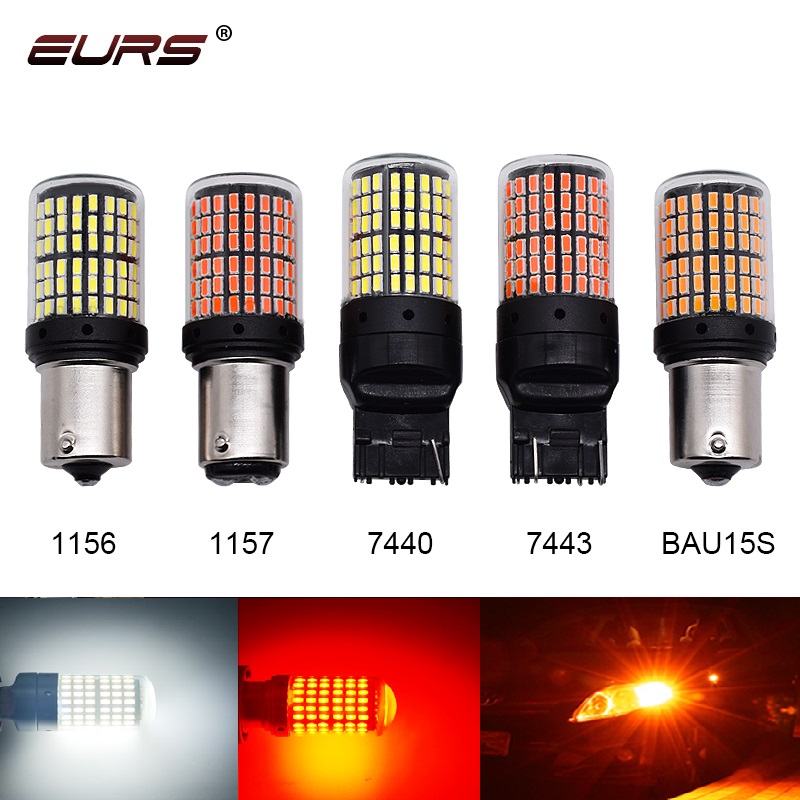 

1x 3014 144smd CanBus S25 1156 BA15S P21W LED BAY15D BAU15S PY21W lamp T20 LED 7440 W21W W21/5W Bulbs For Turn Signal Light, As pic