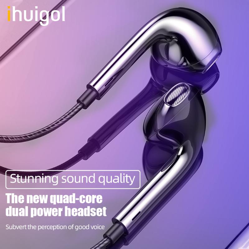 

ihuigol In-Ear 3.5mm Jack Earphone With Mic Universal For Huawei Tablet Earpiece Wired Control Voice Sport Headset