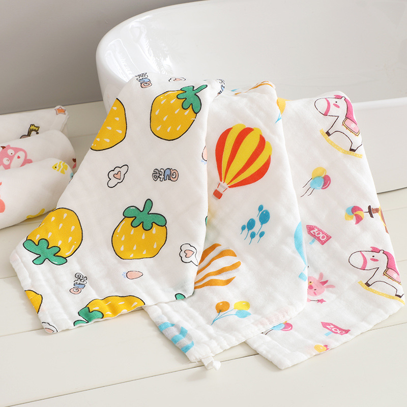 

Towel 3pcs/pack30*30cm Six-layer Gauze Square Cotton Baby Class A Kids Face Handkerchief Nursing, Random color