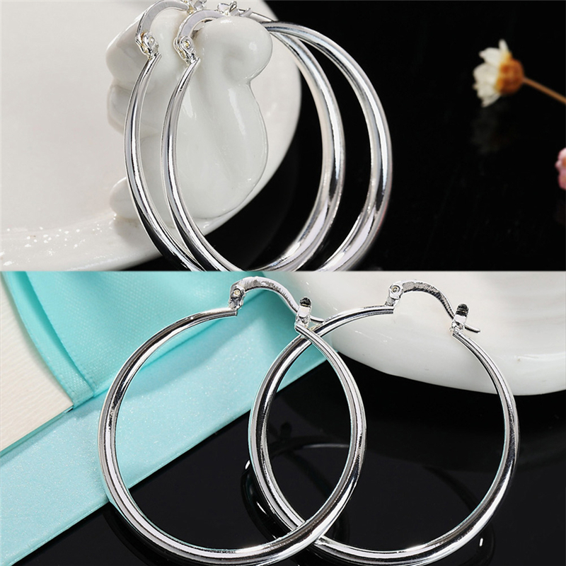 

1 Pair Simple Bijoux Trendy Statement Earrings Women Gifts Jewelry Super Big Circles Hoop Earrings Plated Jewelry