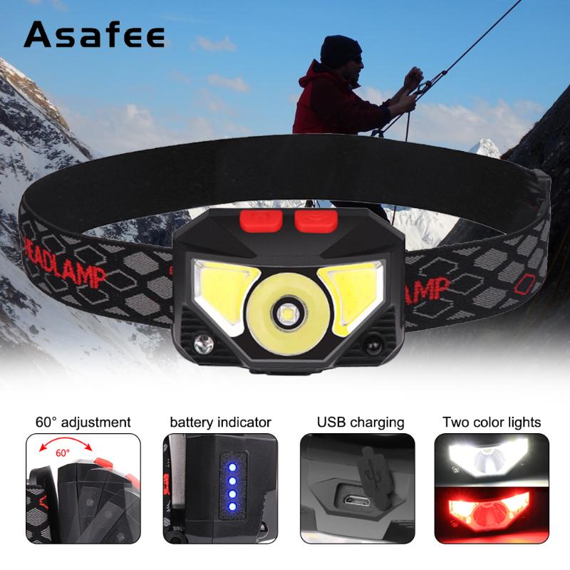 

800LM Smart Sensor Head Light Lamp Camping Cycling Bike Bicycle Motorcycle Lighting Head Light Lamp With Inner Battery