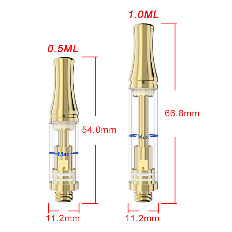 

Top Airflow Ceramic Coil Glass Vape Cartridge 0.5ml 1ml 510 Atomizer 4 Oil Intake Hole Vaporizer Cartridge