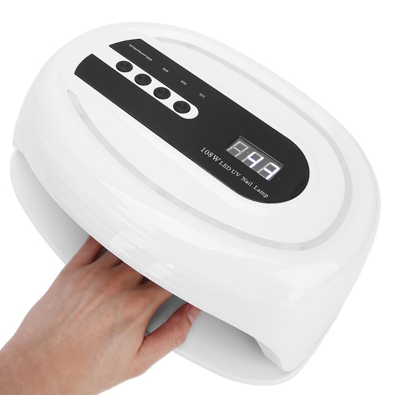 

108W Smart Sensor Nail Dryer Light Nail Gel Curing Machine 4 Timer Multi-Speed Timing 36 Dual Light Source Lamp Beads, As pic