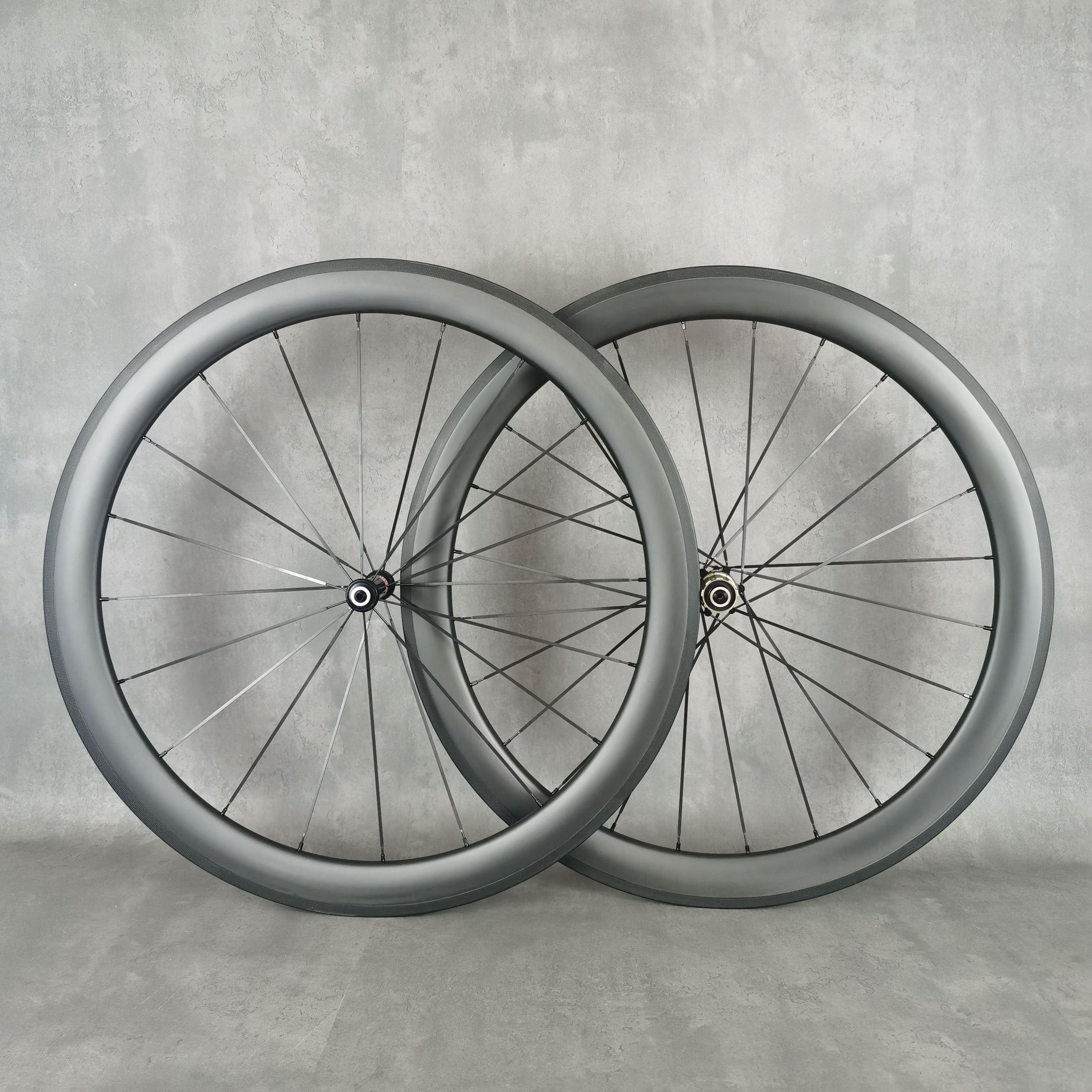 

700C Road carbon wheelset 50mm depth 25mm width clincher/tubeless/tubular Novatec 511/522 hubs with UD matte V brake 20-24 hole