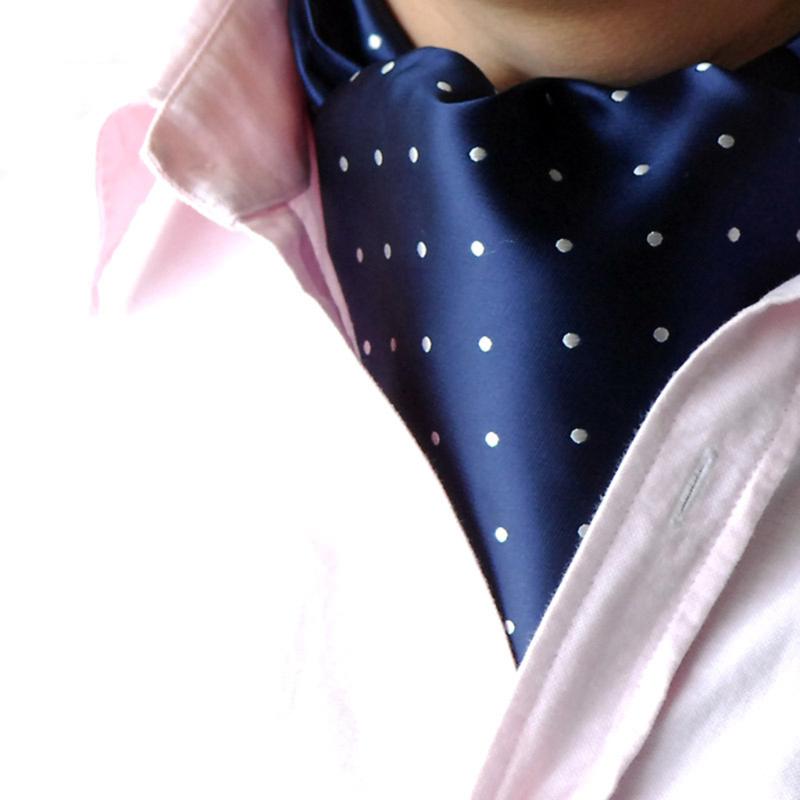 

Men's Fashion Cravat Self Tie Polka Dot Jacquard Woven Luxury Ascot Necktie