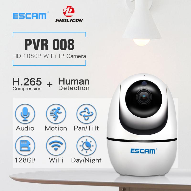 

Humanoid Tracking ESCAM PVR008 Security Wifi Camera 2MP 1080P Wireless PTZ Camera Motion Detection P2P Mini IP