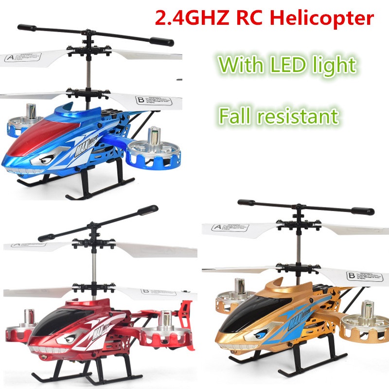 

2.4GHZ RC Helicopter With LED Light Mini helicopterwith Gyro RTF for kids Outdoor Flying Toys Gift Anti-Collision Anti-Drop