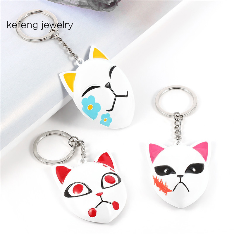 

Demon Slayer Kimetsu no Yaiba Keychain Anime keyring Key Chains Brinco Blade of Ghost Choker Kamado Tanjirou Cosplay Jewelry