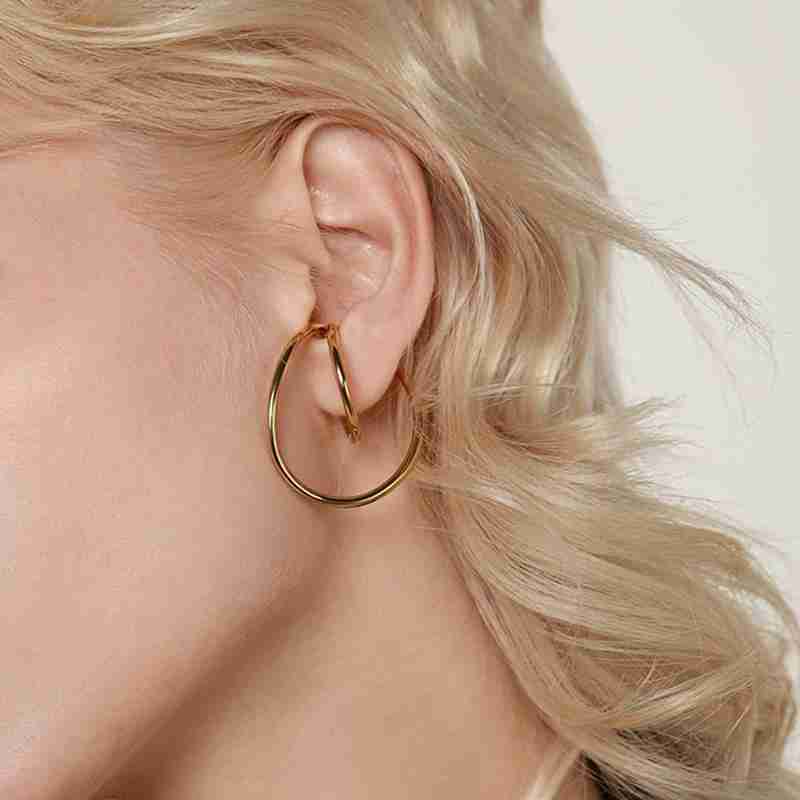 

2020 New Luxury Jewelry Hooping Ear Cuff Irregular Curve Clip Hoop Earrings for Women Earcuffs No Piercing