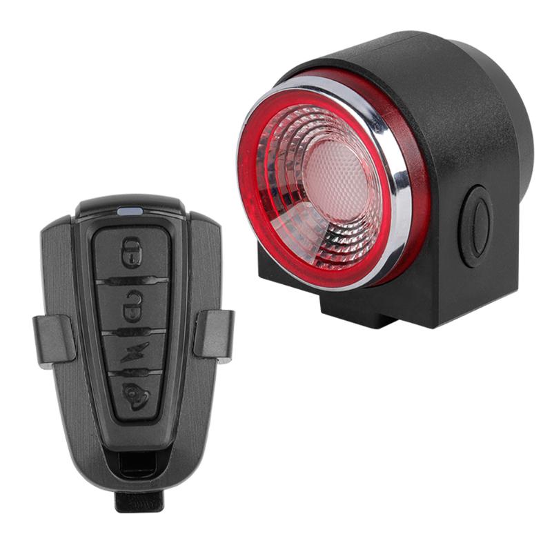 

Bike Rear Tail Light Safety Warning Lamp Waterproof USB Charge LED Bicycle Burglary Alarm Remote Control Bicycle Braking Light