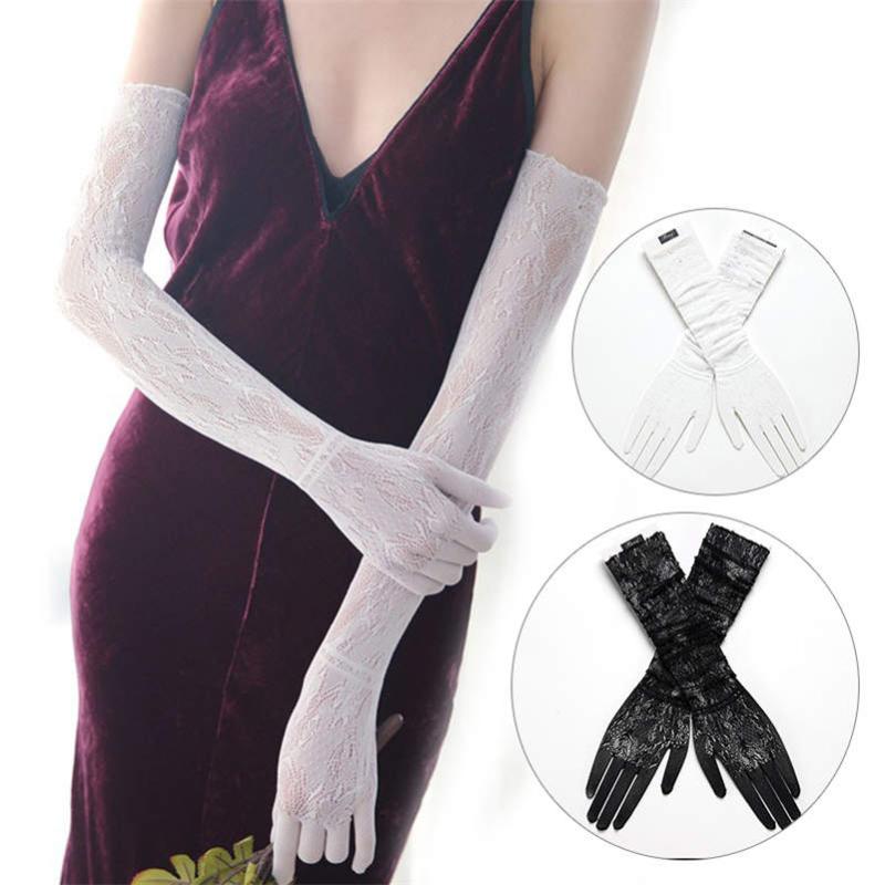 

Sexy Lace Long Gloves Stretch Tulle Stage Fashion Accessories