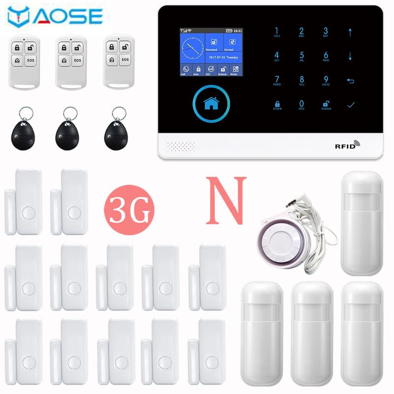 

YAOSE 3G WIFI Free shipping Smart home security alarm system 2.4 inch TFT colorful LCD Screen Wireless home burglar alarm