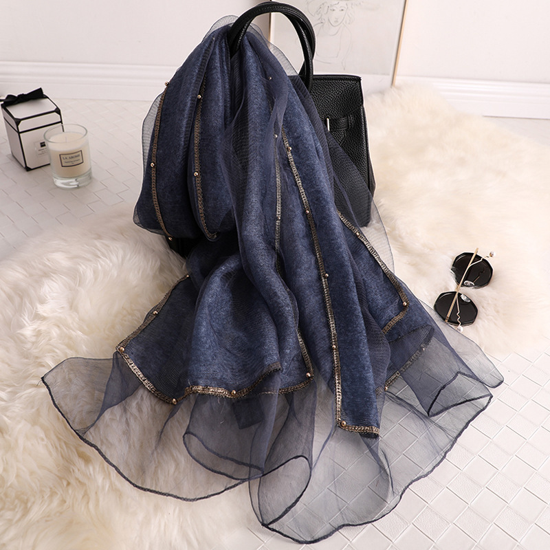 

Autumn New Silk Sunscreen Fashion Elegant Wool Long Scarf Solid Color Mohair Women's Shawl