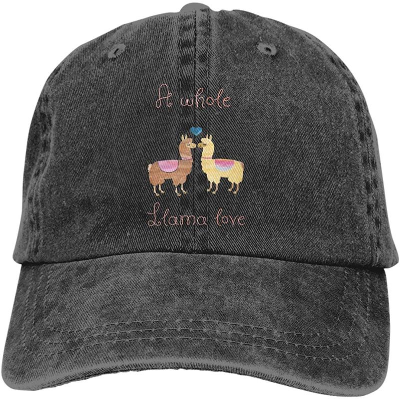 

Llama Love Unisex Soft Casquette Cap Vintage Adjustable Baseball Caps, Gray