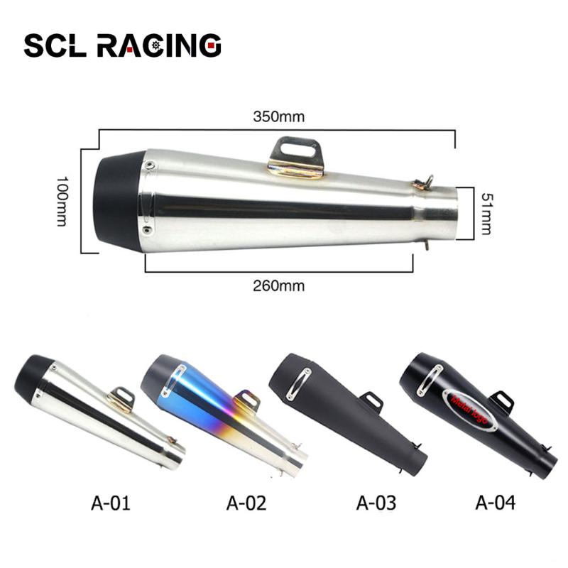 

Alconstar 51mm Motorcycle Scooter Exhaust Pipe Muffler Moto Escape For M4 Motocross Dirt Bike Cross ATV Escape GP Pot Slip on