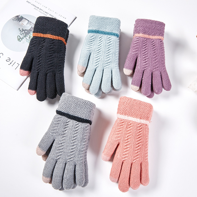 

Fashion Touchscreen Mittens Womens Winter Warm Outdoor Sport Warm Gloves Female Girl Soft Mobile Phone Knit Gloves ST19093001