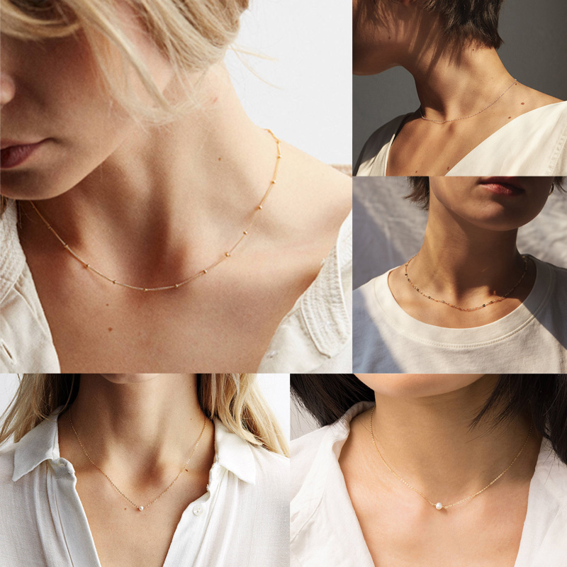 

Women's Single Layer Circle Pearl Bead Chain Stainless Steel Pendant Necklace Fashion Personality Decoration Jewelry Gift