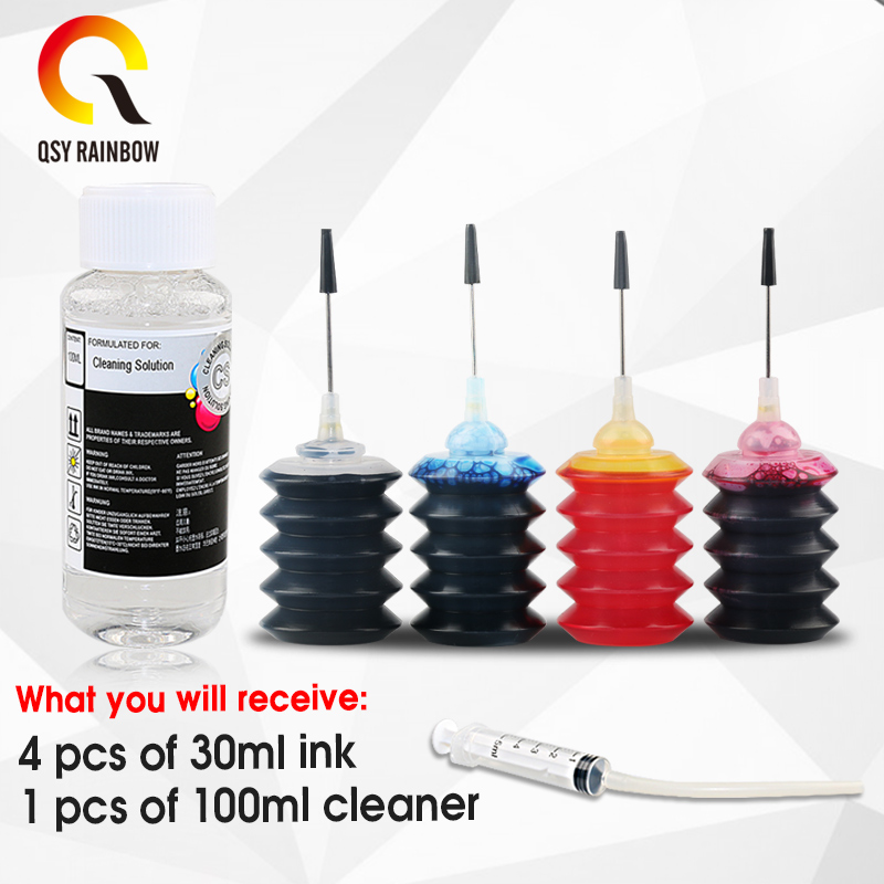 

QSYRAINBOW Print Head cleaner cleaning solution liquid fluid for CANON BROTHER Inkjet Printer 302 301 652 Cartridge