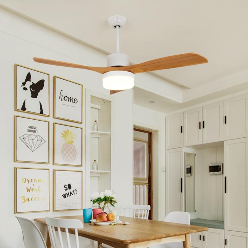 

42 inch ceiling ventilation wood wooden led fan lamp with light remote control bedroom decoration fans lamps