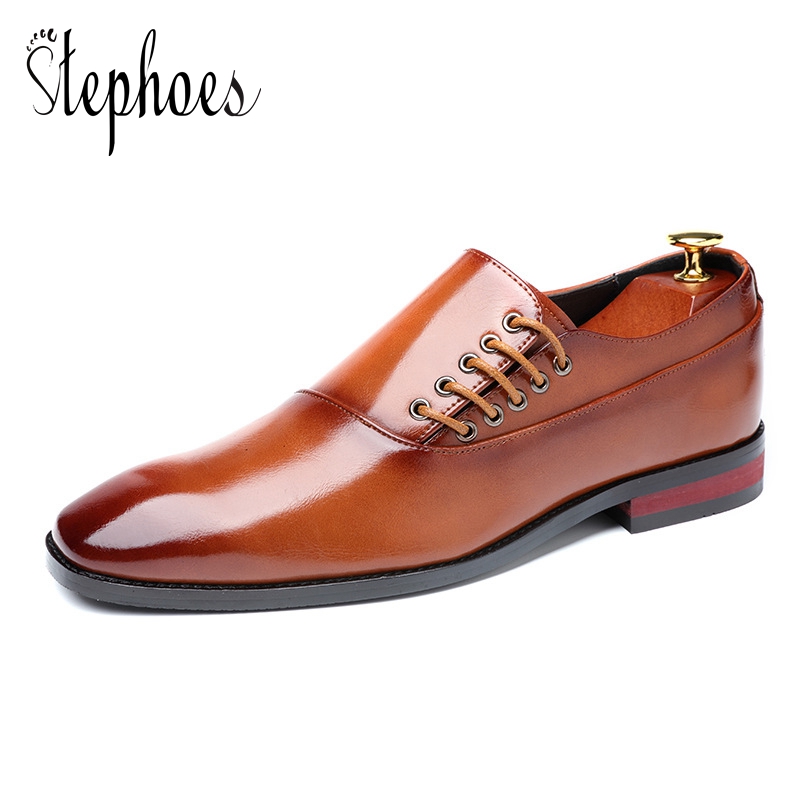 

Stephoes Men New Arrival Fashion Casual Derby Shoes Male Summer Breathable Wedding Shoes Men Leather Formal Dress, Black