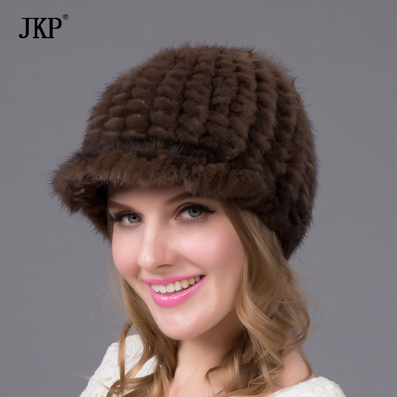 

Real knitting Hats Women Natural Cap 2020 New Style Good Quality Fur Caps Winter Hat, 09d