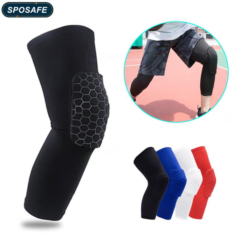 

SPOSAFE 1Pcs Basketball Knee Pads Sleeve Honeycomb Brace Elastic Kneepad Protective Gear Patella Foam Support Volleyball Support, Red