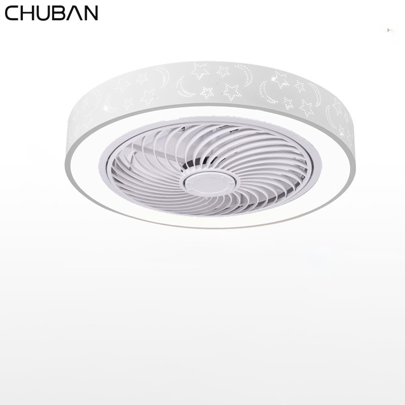 

Ceiling Fans with Lights smart Modern Painted Iron Acrylic LED Fan Light Dimmable Bedroom Room Fan Lamp Remote Control 50cm
