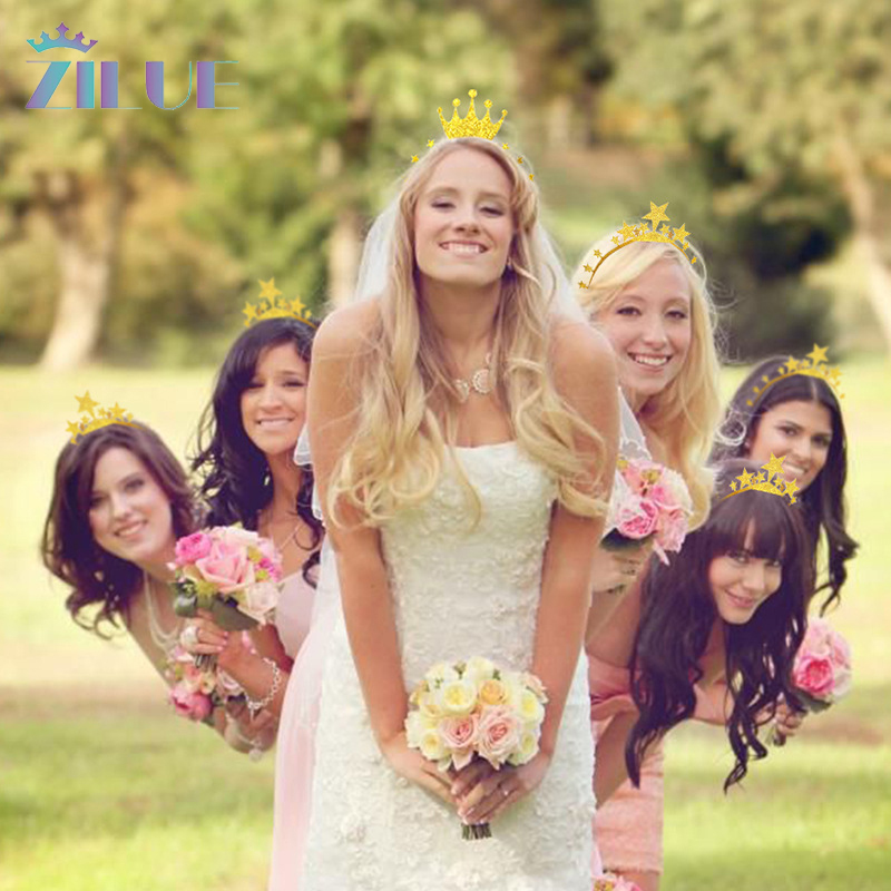 

Zilue 6Pcs/Set Wedding Party Birthday Hat For Adult Kids Star Crown Birthday Hat Party Set Supplies Accessorie