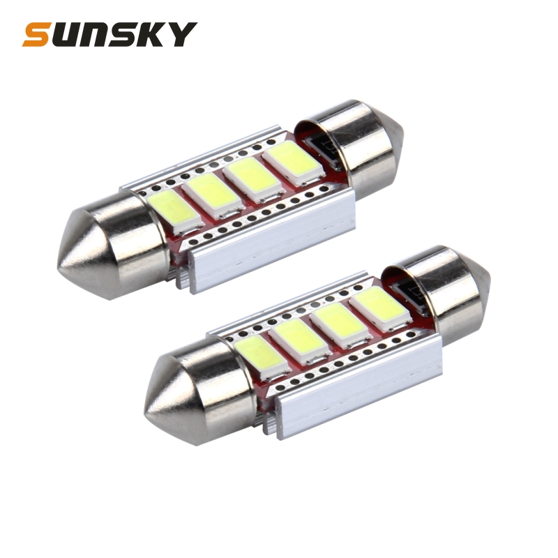 

Car Dome LED Light 100lm 6000K DC 12V 2W 36MM 5730 Bicuspid Port Decoding Car Dome Lamp LED Reading Light with 4 Lights, As pic