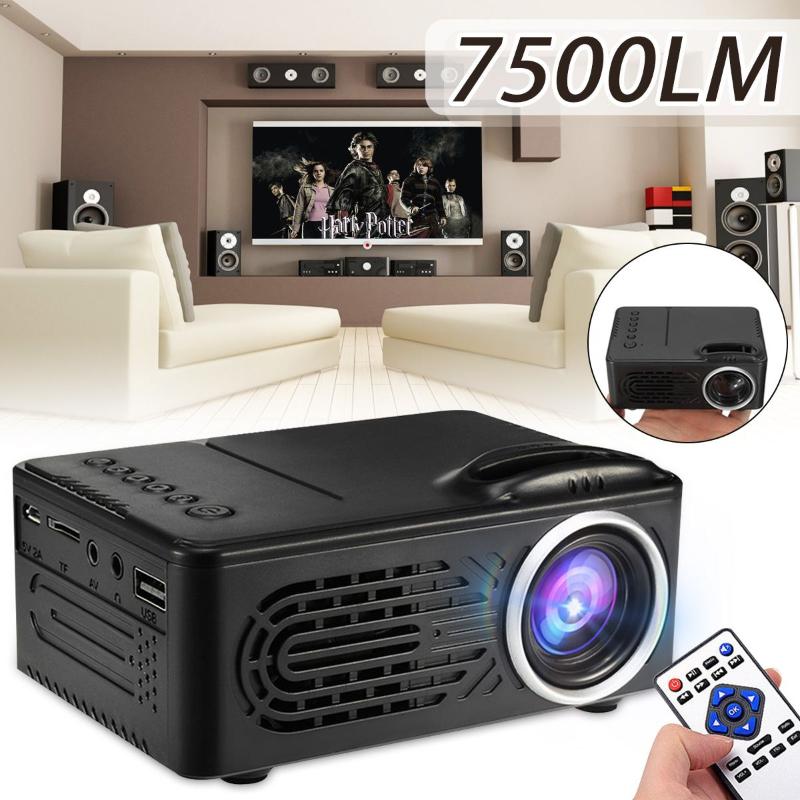 

7500 Lumens 1080P HD LED Portable Projector 320x240 Resolution Multimedia Home Cinema Movie Beamer Video Theater