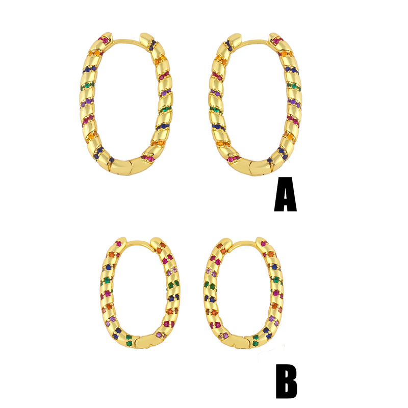

Earrings Jewelry Elegant Hoop Earring Colorful Twist Crystal Dangle Earring for Women Female Round Female Accossoires