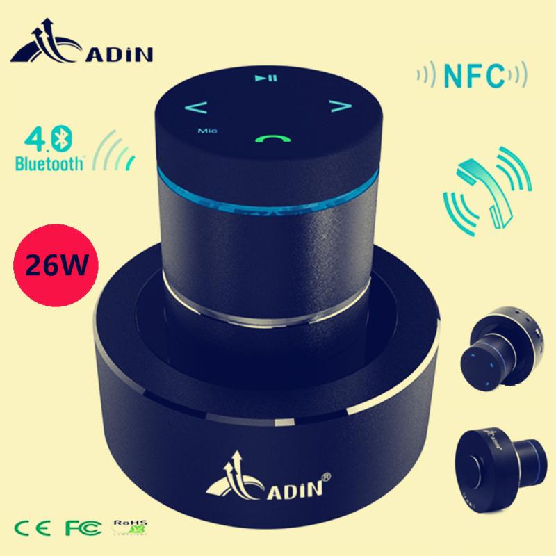 

Adin 26w Vibration Speaker Bluetooth Resonance Vibration Touch Stereo Mini Portable Bass Speaker Subwoofe NFC Handsfree with Mic