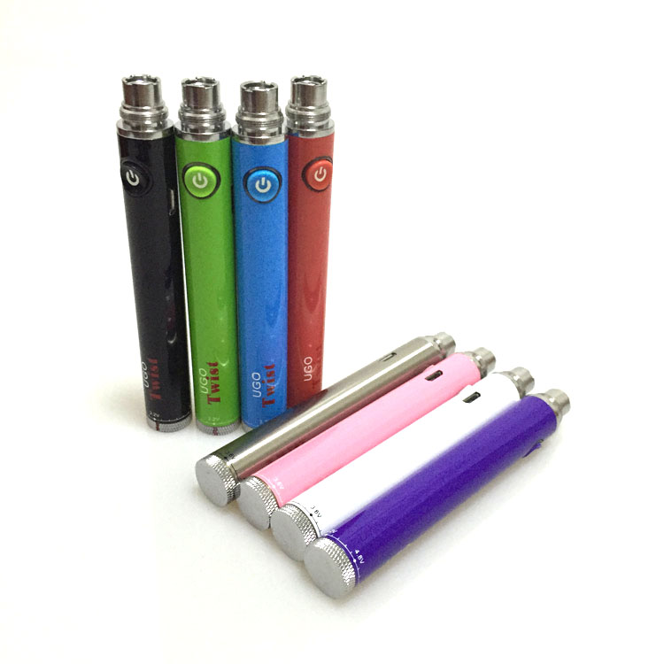 

Original UGO Twist battery with USB charger pass through vape pen variable voltage 510 thread battery 3.2-4.8v batteries for e-cigarette