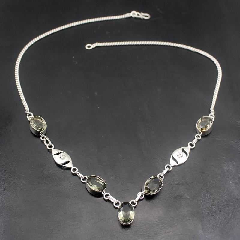 

Elegant Unique Shiny Smoky Topaz925 Sterling Silver Color New Pendant Necklace Women Jewelry 21 Inch H241