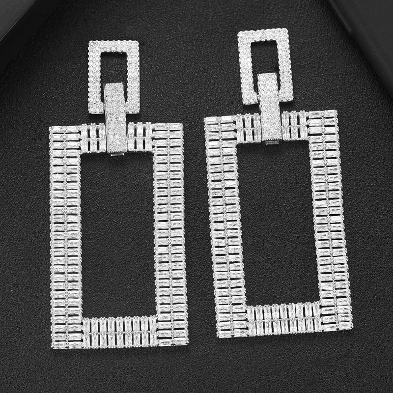 

missvikki Dubai Nigerian Unique Big Square Pendant Earrings 2020 Luxury Noble Design Earrings for Women Bridal Wedding Party