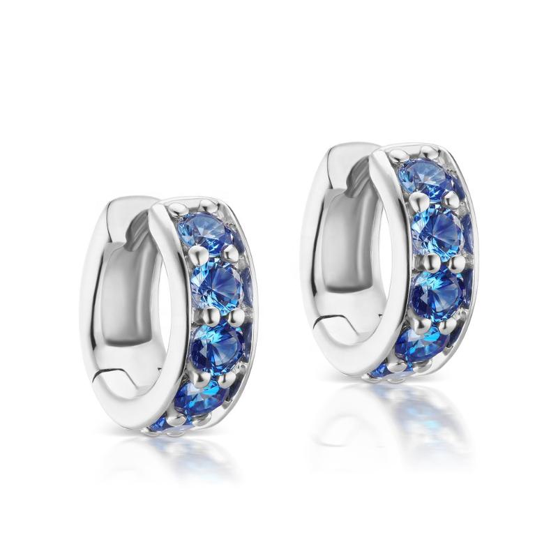 

LOZRUNVE Italian 925 Sterling Silver CZ Stone Chubby Hoops Huggie Earrings