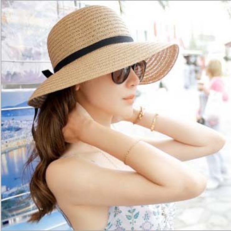 

Drop Shipping Flat High sun Hat Summer Spring Women's Travel Caps Bandages Beach Child Traw Hat Breathable Fashion Flower