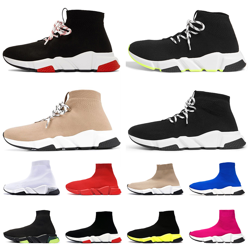 

Fashion Designer Women Mens Sock Shoes Laces sock trainers Sneakers Tripler étoile Vintage Platform Casual Shoes Luxury Sock Trainers Boots, #17 black red sole 36-45