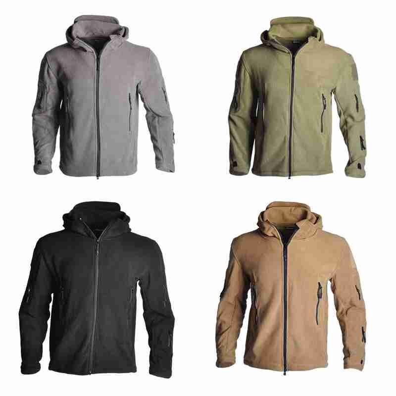 

Casual Men Jackets Polar Fleece Fleece Tactical Jacket Overcoat Polartec Thermal Windbreaker Jackets Coats Outdoor Tool, Black
